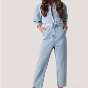 Brand new NAKD puff sleeve jumpsuit (light blue)